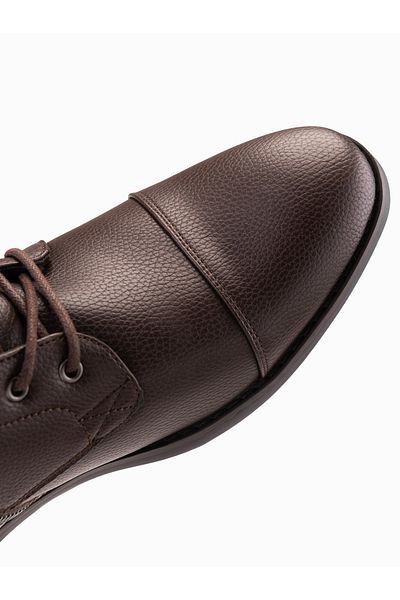 OMBRE Herrenschuhe aus Ökoleder mit isoliertem hohem Schaft - dunkelbraun V2 OM-FOBO-0172 (BRAUN) 44