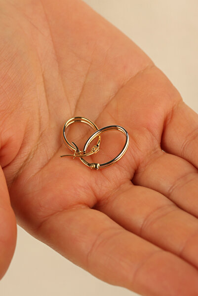 Çgk Çiğdem Gürel Kuyumculuk 14 Ayar Elips Altın Küpe