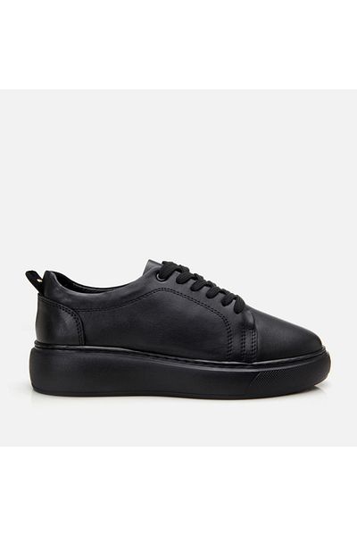 Hotiç Genuine Leather Black Women's Sports Shoes