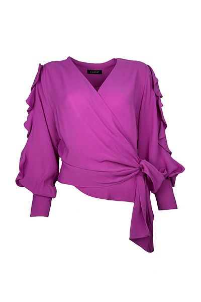 KAMEYA Double Breasted Closure Fuchsia Blouse