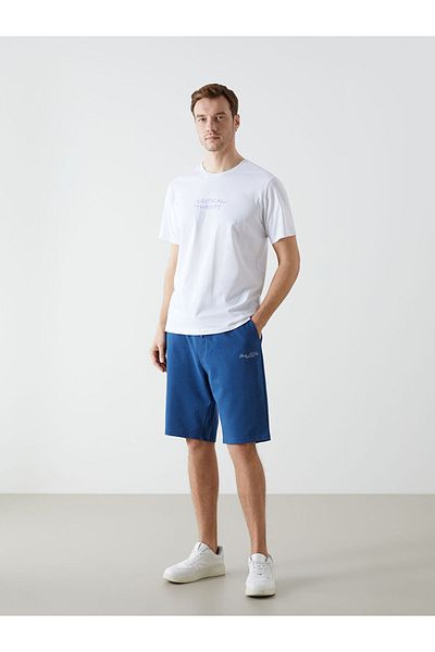 LC Waikiki New Season Crew Neck με κοντό μανίκι εμπριμέ χτενισμένο βαμβακερό ανδρικό Tisort - S5KR57Z8
