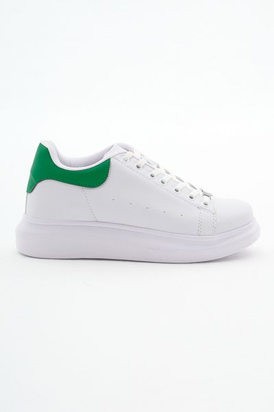 PowerSpeed Pantofi sport cu șireturi, unisex, alb, verde, cu talpă înaltă