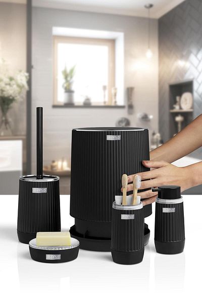 Okyanus Home Σετ μπάνιου Nida Black Chrome Eco 5 τεμαχίων
