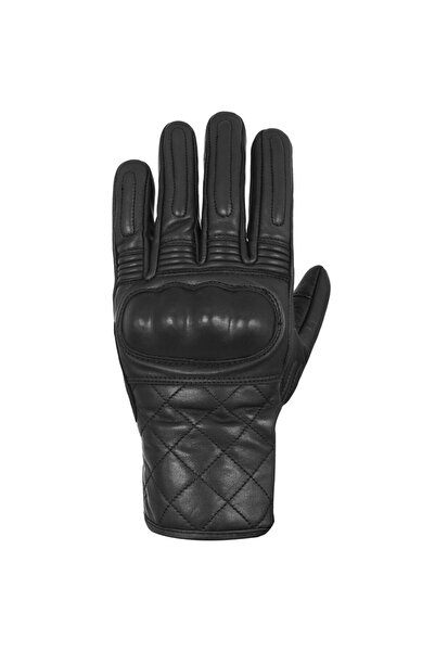 The Biker Jeans Hammer Black Korumalı Motosiklet Deri Eldiveni