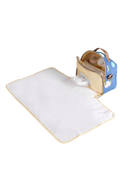 Sunveno حقيبة تغيير الحفاضات مع حصيرة - يونيكورن بلو
