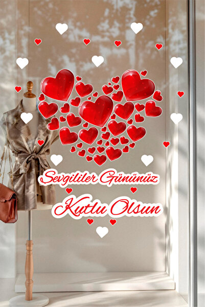 Ayza Tasarım Srećan Dan zaljubljenih 14. februar Nalepnica za stakleni zid na...