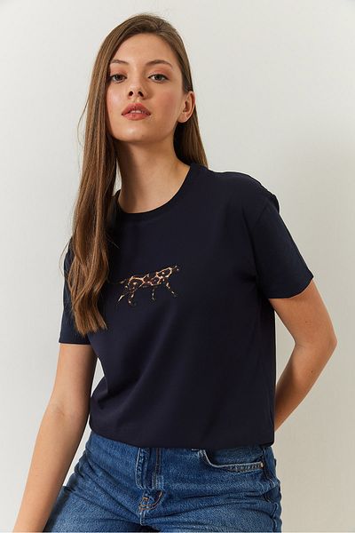 Bianco Lucci Damen-T-Shirt mit Leopardenmuster - 60602006