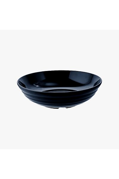 HIC Melamine Round Serving Plate Black Color Size 27 cm