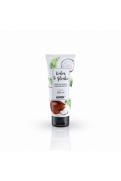 ANWEN Μάσκα μαλλιών χαμηλού πορώδους Coconut & Clay 200 ml - Μάσκα για μαλλιά χαμηλού πορώδους