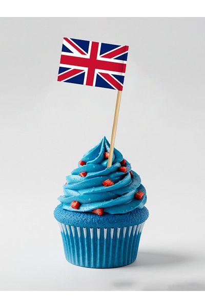 AYKUT OFSET 50 Pieces 15 cm British Flag Toothpicks, Cake, Cup Cake, Hamburger