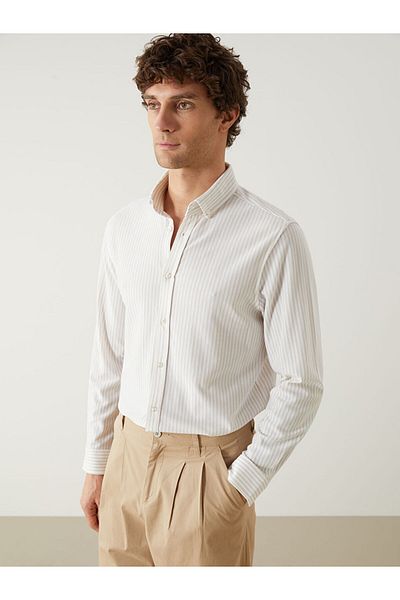 LC Waikiki cămașă slim fit pentru bărbați în dungi