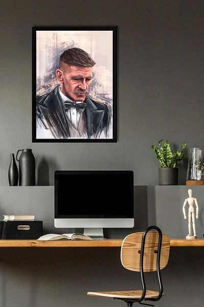 Saturn Peaky Blinders Framed Painting - Arthur Shelby Tv Series Poster Painting