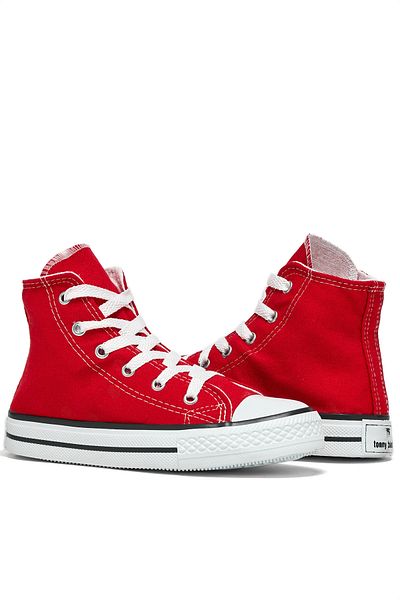PowerSpeed Children's Unisex Red Comfortable Lace-Up Long Sports Shoes