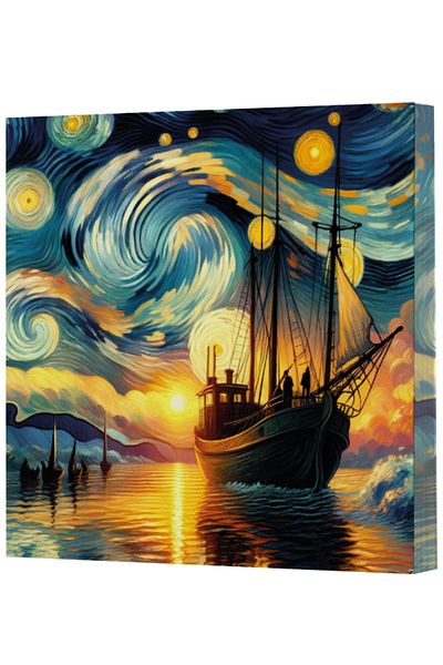 Dokuz Yayınları Van Gogh 2 Ship Notebook Set - with 14X20 Lines and 15X15 Lines (320 Sheets)