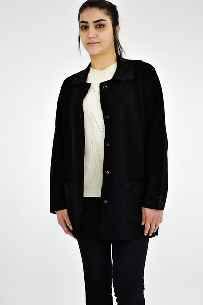 Tuğra Polo Neck Stone Knitwear Jacket