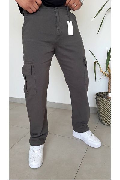 ElitWear Men's Baggy Model Trousers with Cargo Pockets and Waist Belt