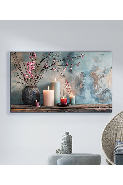 TRADE AYS Huzur Işığı Mum Dekoratif Kanvas Duvar Tablo