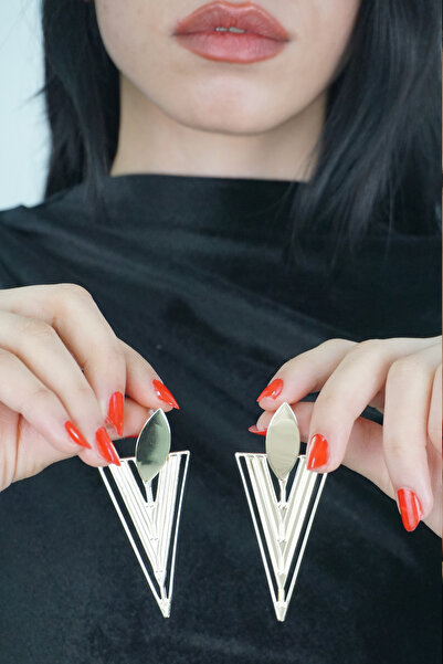 TRENDTAKI artdeco küpe sallantılı gold ce rodyum kaplama 0159