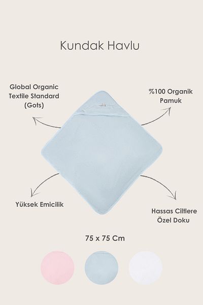 İrya منشفة قماط بيبي مارين باللون الأزرق 75x75
