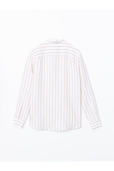 LC Waikiki Ανδρικό πουκάμισο SOUTHBLUE Regular Fit μακρυμάνικο ριγέ λινό