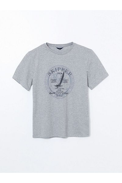 LC Waikiki LCW ECO Rundhalsausschnitt Kurzarm bedrucktes gekämmtes Herren-T-Shirt