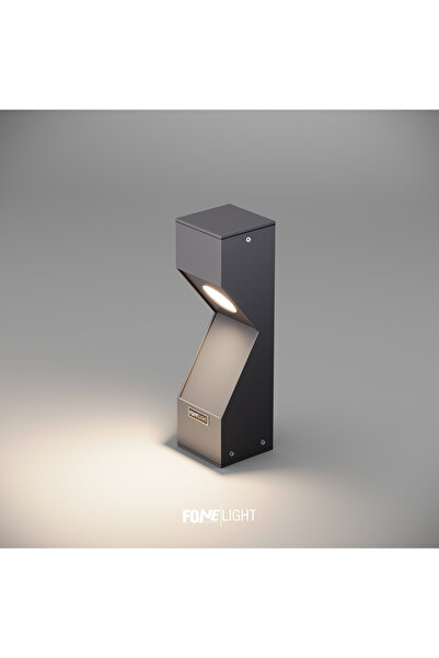 FoneLight Dualluz Bollard Alüminyum Çim Üstü Bahçe Yol Aydınlatması 35 Cm