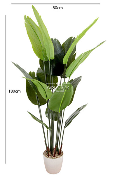 Yapay Çiçek Deposu Yapay Ağaç Starliçe Gerçek Dokunuş 15 Dev Yaprak Yeşil 180 Cm