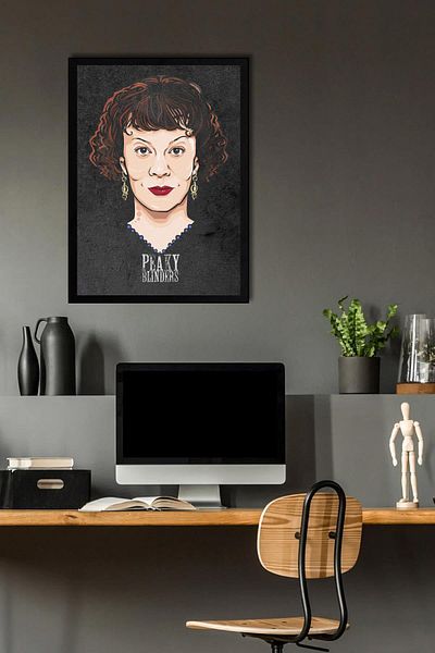 Saturn Peaky Blinders Framed Painting - Polly Gray Tv Series Poster Painting