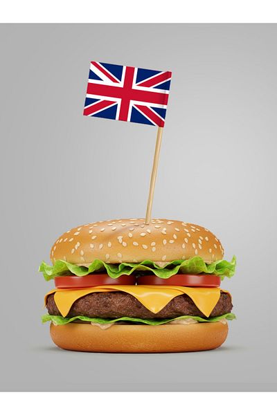 AYKUT OFSET 50 Pieces 15 cm British Flag Toothpicks, Cake, Cup Cake, Hamburger