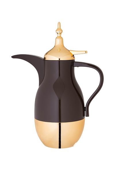 HIC Nora Single Thermos Dallah 1 Liter Brown with Gold
