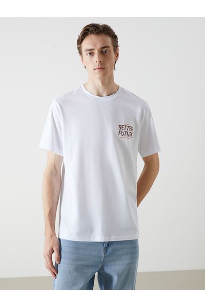 LC Waikiki Tricou pentru bărbați din bumbac pieptănat imprimat cu mânecă scurtă, sezon nou - S5KR68Z8