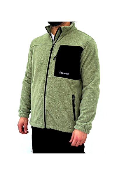 Mudwill Yeşil Full Zip Sherpa Erkek Polar Ceket