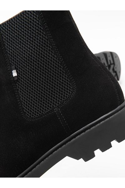 OMBRE Slip-On Wildleder Herrenschuhe mit hohem Schaft - schwarz V1 OM-FOBO-0173 46