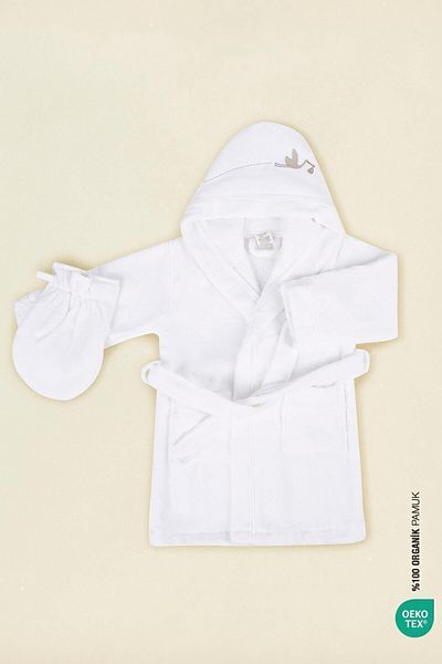 İrya Bebe Marin Children's Bathrobe White + Pouch