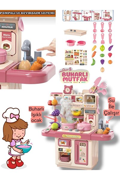 BYCEGU Buharlı Ve Işıklı Su Akan Musluklu Meyveli Yeni Nesil Çok Aksesuarlı Mutfak Seti
