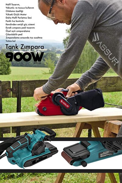 ASSUR 230v Elektrikli Vakumlu Tozsuz Cila Özellikli Tank Zımpara Makinesi