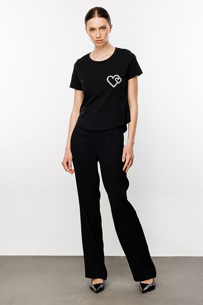 ON Tricou brodat inimă negru-51546