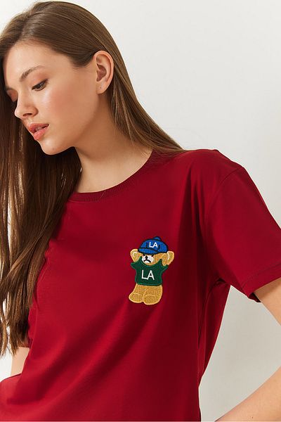 Bianco Lucci Tricou de damă cu imprimeu ursuleț - 60602007