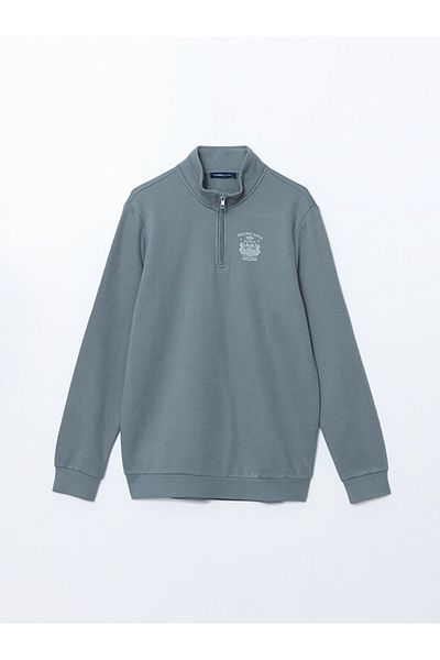 LC Waikiki LCWAIKIKI Classic Stand Collar Long Sleeve Printed Men's Sweatshirt