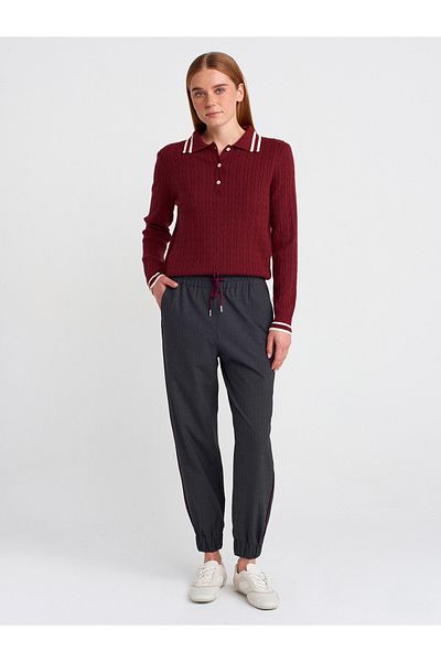 Dilvin 71608 Model - Anthracite Jogger Trousers with Cuff Detail