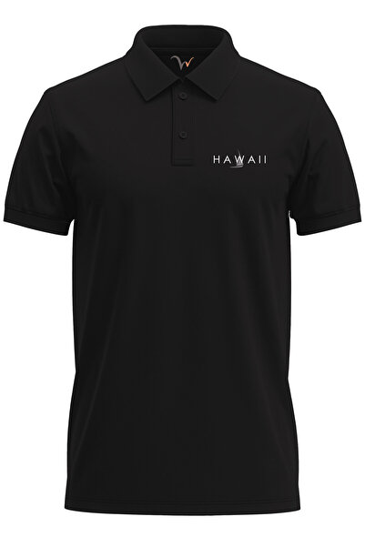 WİDİ Hawaii Written Boat Printed Marine Summer 100% βαμβακερό μαύρο μπλουζάκι...