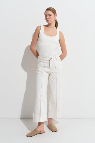 KADRİYE BAŞTÜRK Ecru Color Double Leg Jeans