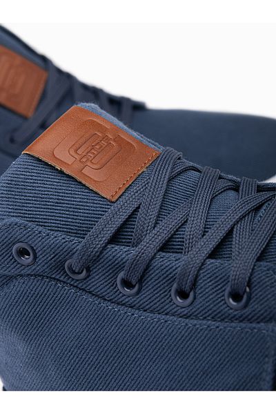 OMBRE Herren High-Top-Sneaker aus Baumwoll-Canvas - dunkelblau V1 OM-FOTH-0156 41