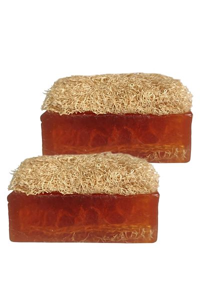 Turkishcare Natural Pumpkin Fiber Honey and Milk Soap 120 Gr Set of Two