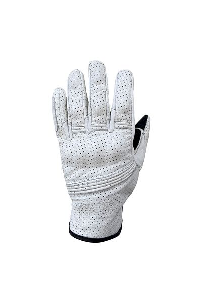 The Biker Jeans Miami White Protected Motorcycle Leather Gloves