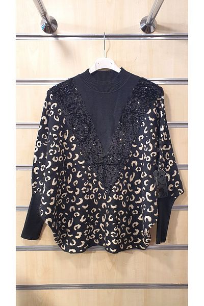 Park Moda PULOVER CU MODEL LEOPARD BATIK
