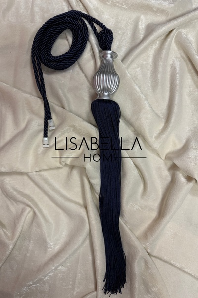 LisabellaHome Curtain Tieback, Curtain Tie, Curtain Holder and Broochol Navy ...