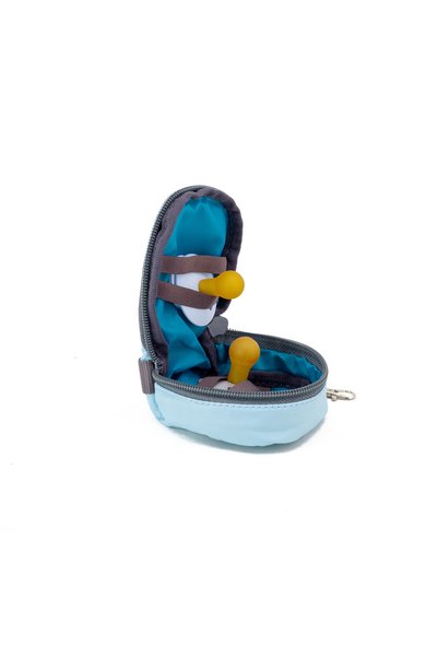 MUCCO Blue Waterproof Bondit Fabric 2-Piece Inside Elastic Pacifier Storage Bag