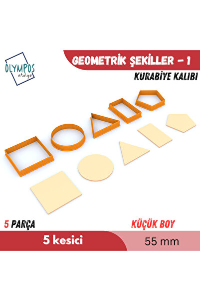 Olympos Atölye Geometrik 1 | Küçük Boy | 55mm | 5 Parça | Kurabiye - Şeker Ha...