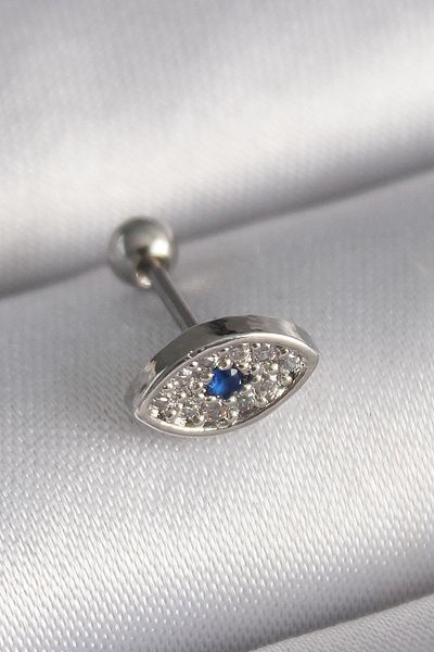Skygo 316L Steel Silver Color Zircon Stone Eye Tragus Piercing - Tj-Pr1253